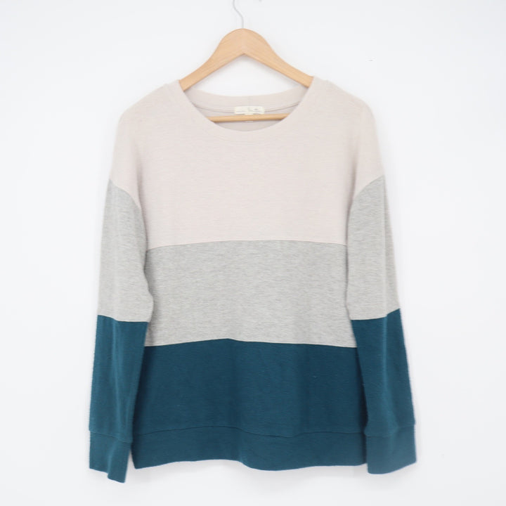 Nine Britton Top Women S Colorblock Long Sleeve Knit Excellent