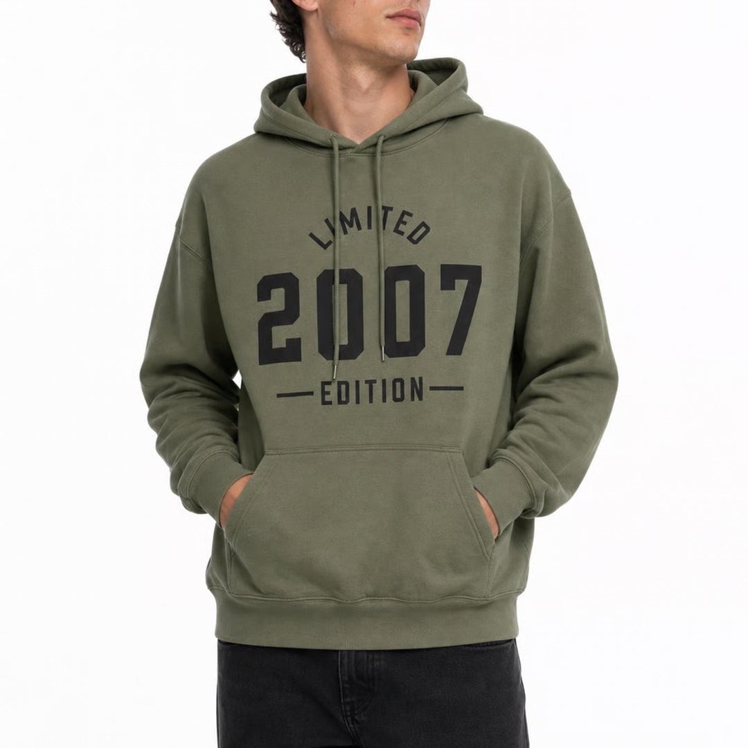 Gildan Softstyle Olive Green Limited 2007 Edition Graphic Hoodie Mens Large