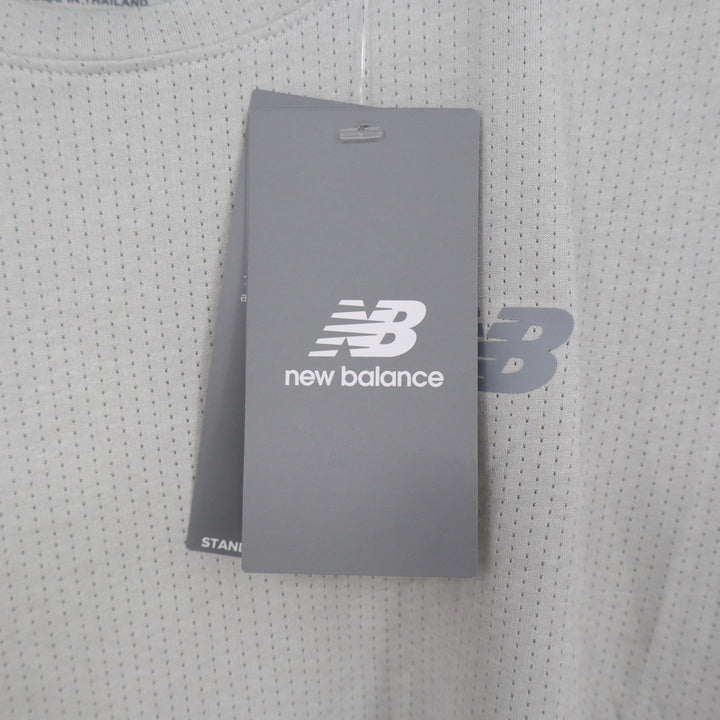 New Balance Mens Short Sleeve Perforated Mesh Athletic T-Shirt Grey Size M