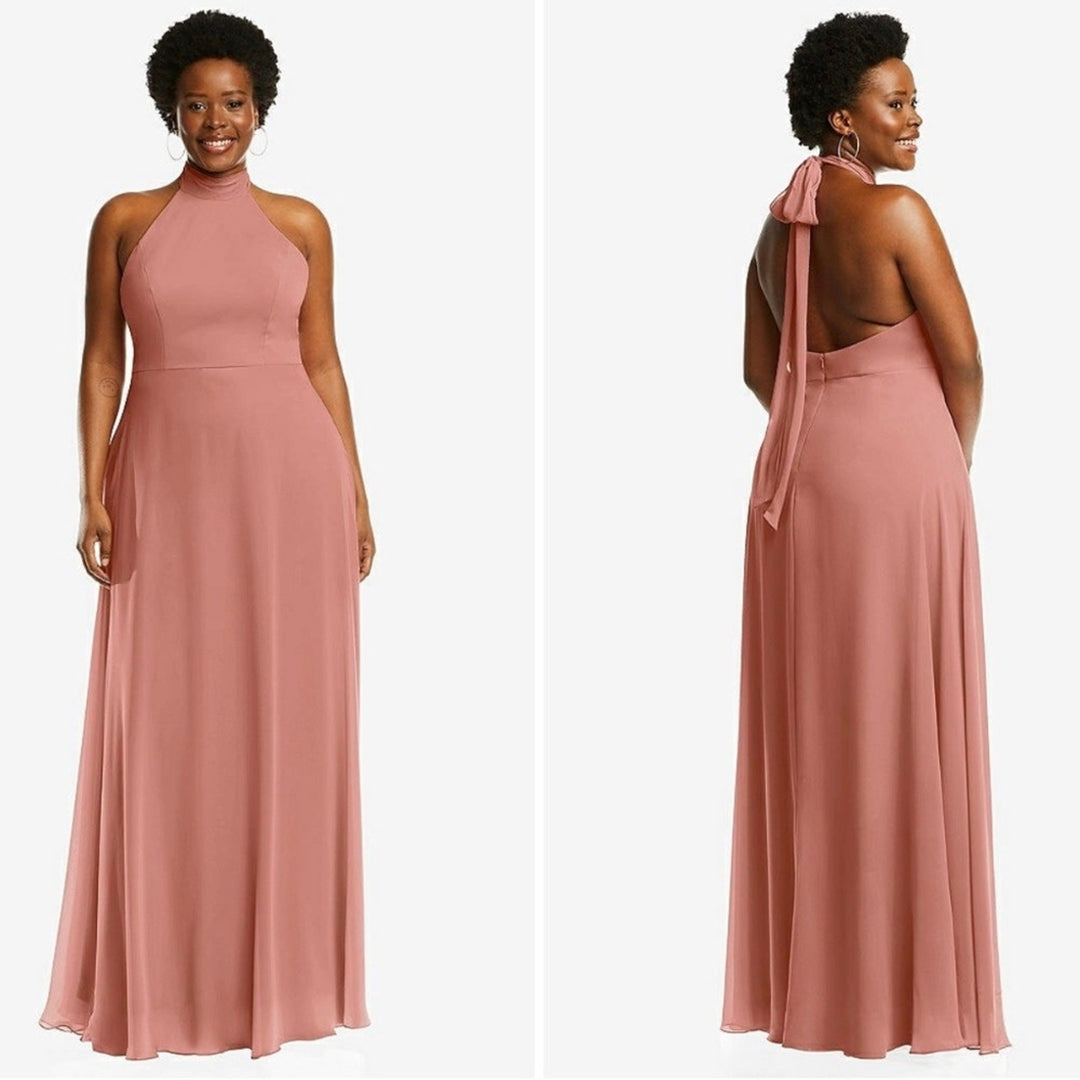 After Six High Neck Halter Backless Maxi Dress Size 14