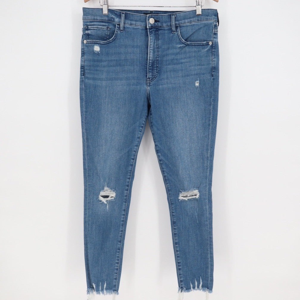 EXPRESS Skinny High Rise Distressed Jeans Blue Size 14 R