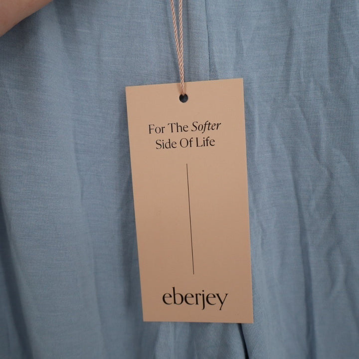 Eberjey Side Of Life Pajama Pants Womens S Blue Stretch Elastic Waist Wide Leg
