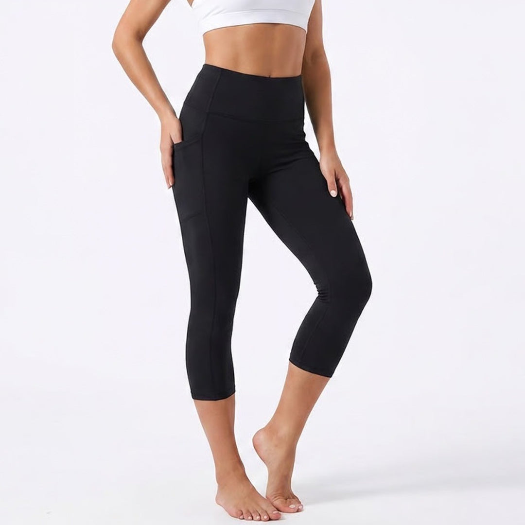 DSG Momentum Crop Womens XS Pure Black High Rise Athletic Leggings