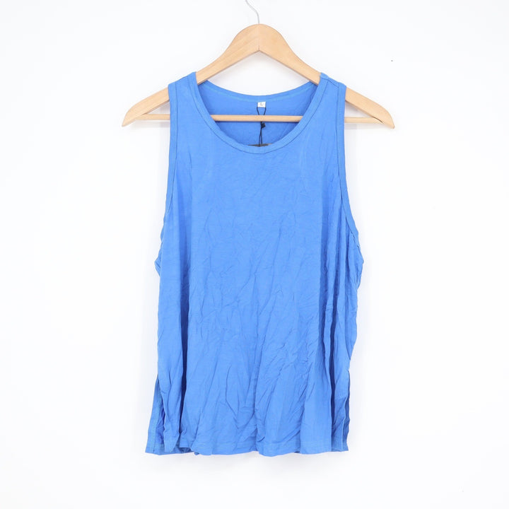 Bestisun Womens Blue Racerback Workout Tank Top Size L New NWT Modal Spandex