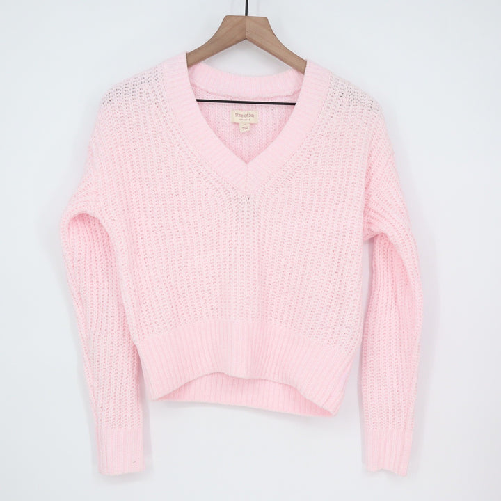 State of Day Intimates Pink Chenille Knit 2PC Lounge Set XS