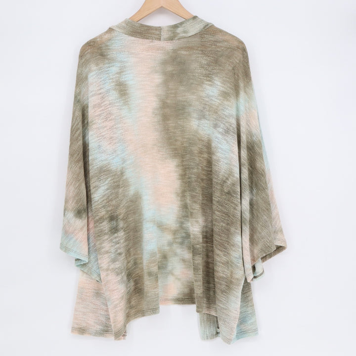 Cherish Cardigan Sweater Womens Multicolor Tie Dye Knitted Open Front Pullover