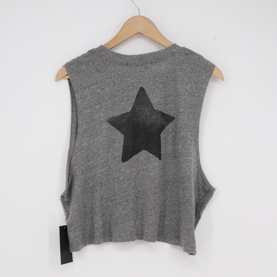 Spiritual Gangster Warrior Nova Callie Crop Muscle Tank Grey Star XL