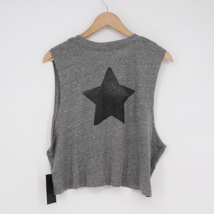 Spiritual Gangster Warrior Nova Callie Crop Muscle Tank Grey Star XL