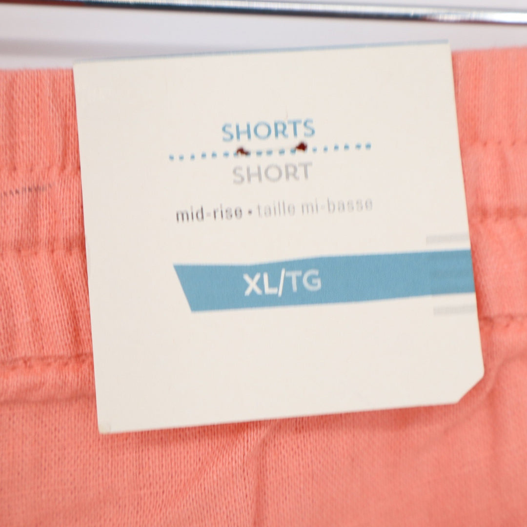 Old Navy Womens XL Coral Pink Linen Blend Mid-Rise Drawstring Shorts NWT