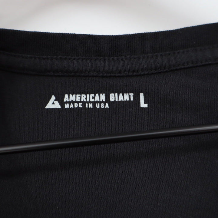 AMERICAN GIANT Womens Black V Neck T Shirt Made in USA Size L