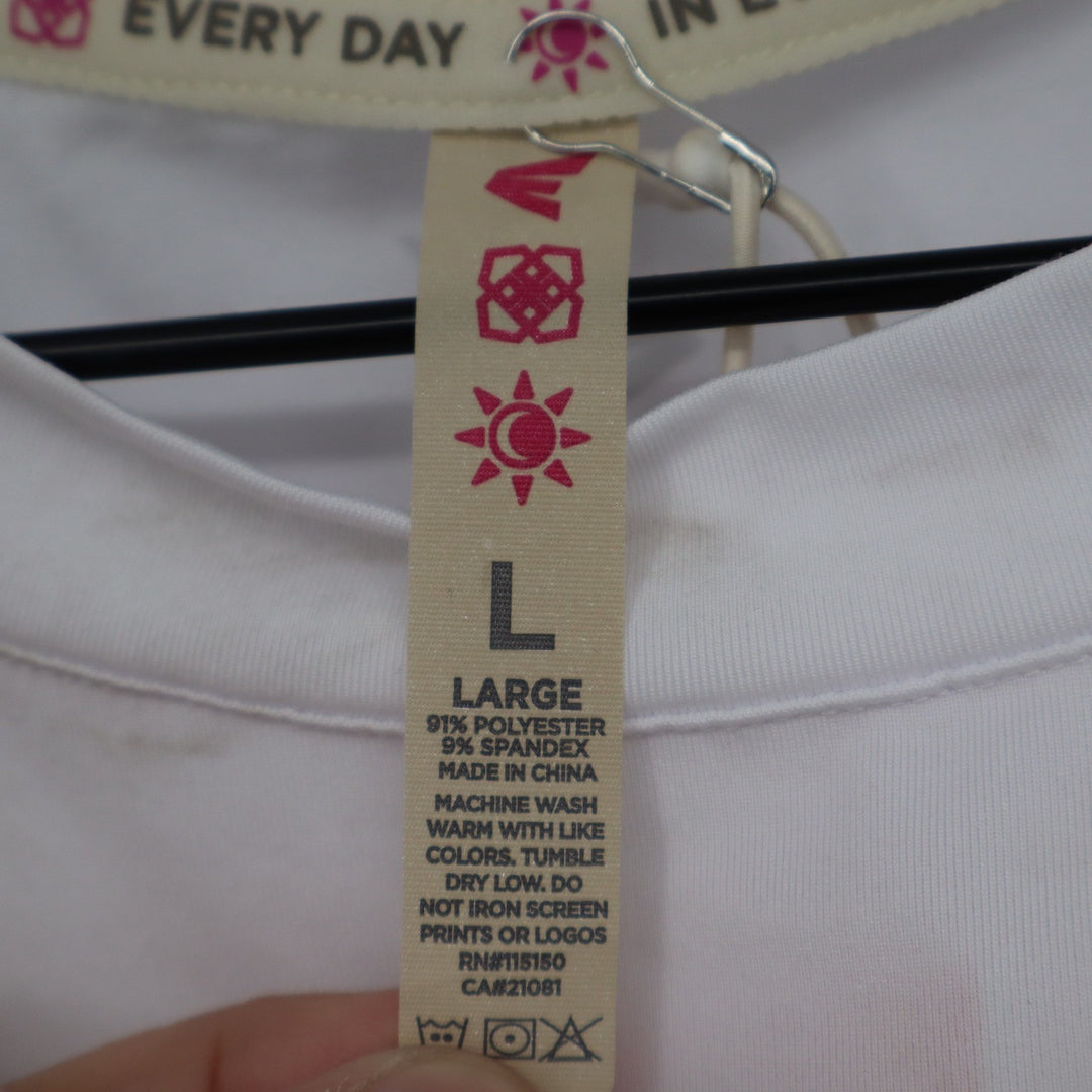 Easton JS WMS Crop Tee White Short Sleeve Boxy Athletic Top Large