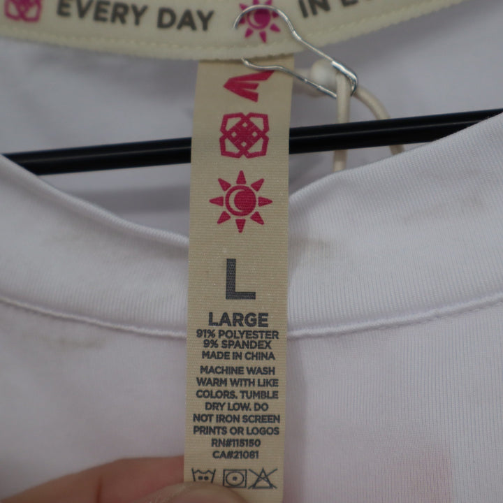Easton JS WMS Crop Tee White Short Sleeve Boxy Athletic Top Large