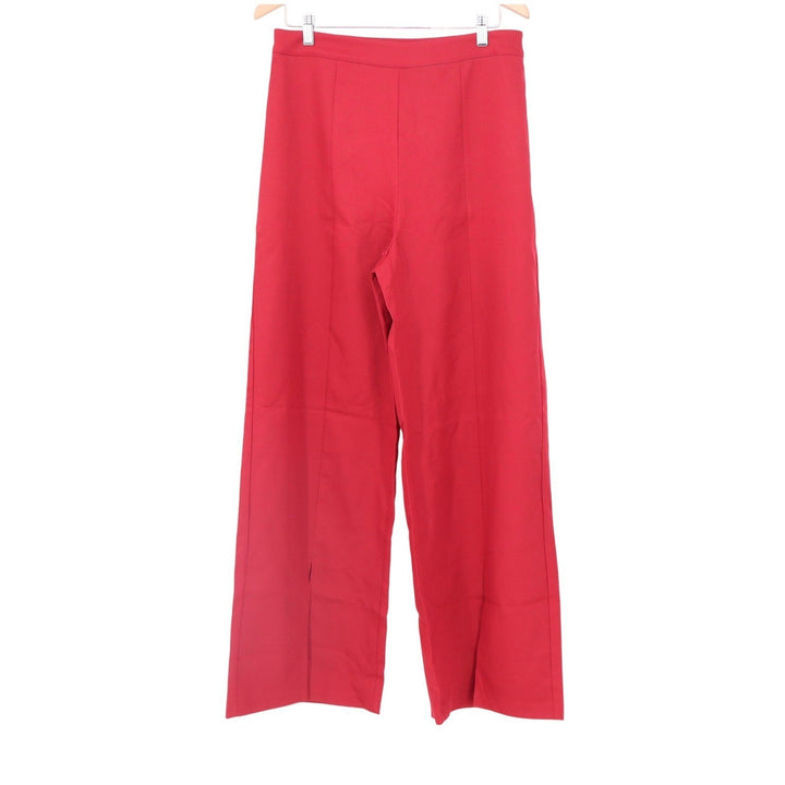 SHEIN Red High Waisted Wide Leg Split Hem Trousers XL US 12 Front Seam Pants