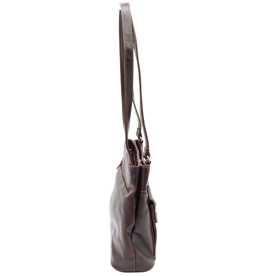 Strada Shoulder Bag Womens OS Brown Faux Leather Multi Pocket Wallet Excellent