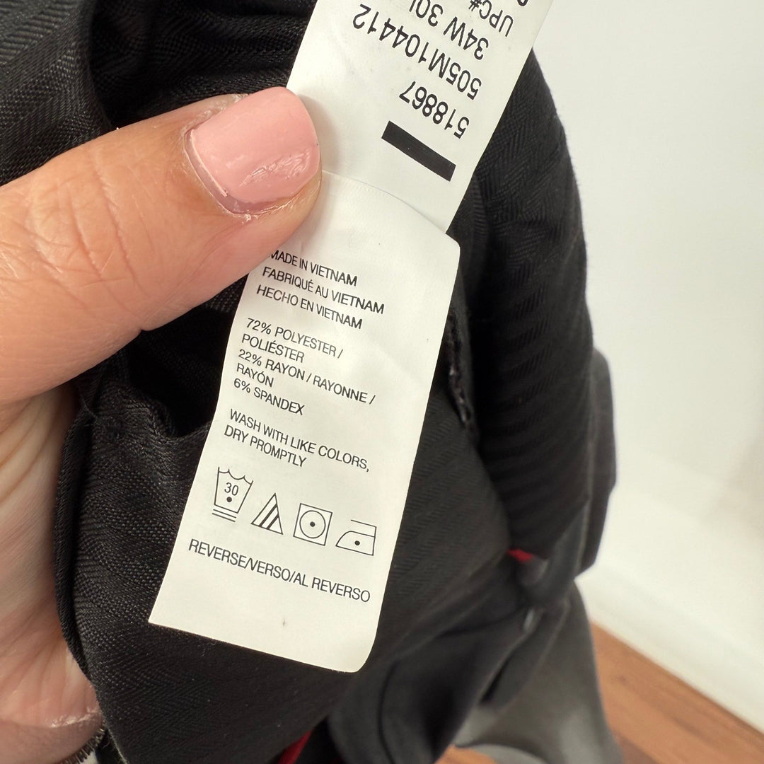 Van Heusen Mens Straight Flex Pants Charcoal Gray 34x30 Dress Pants