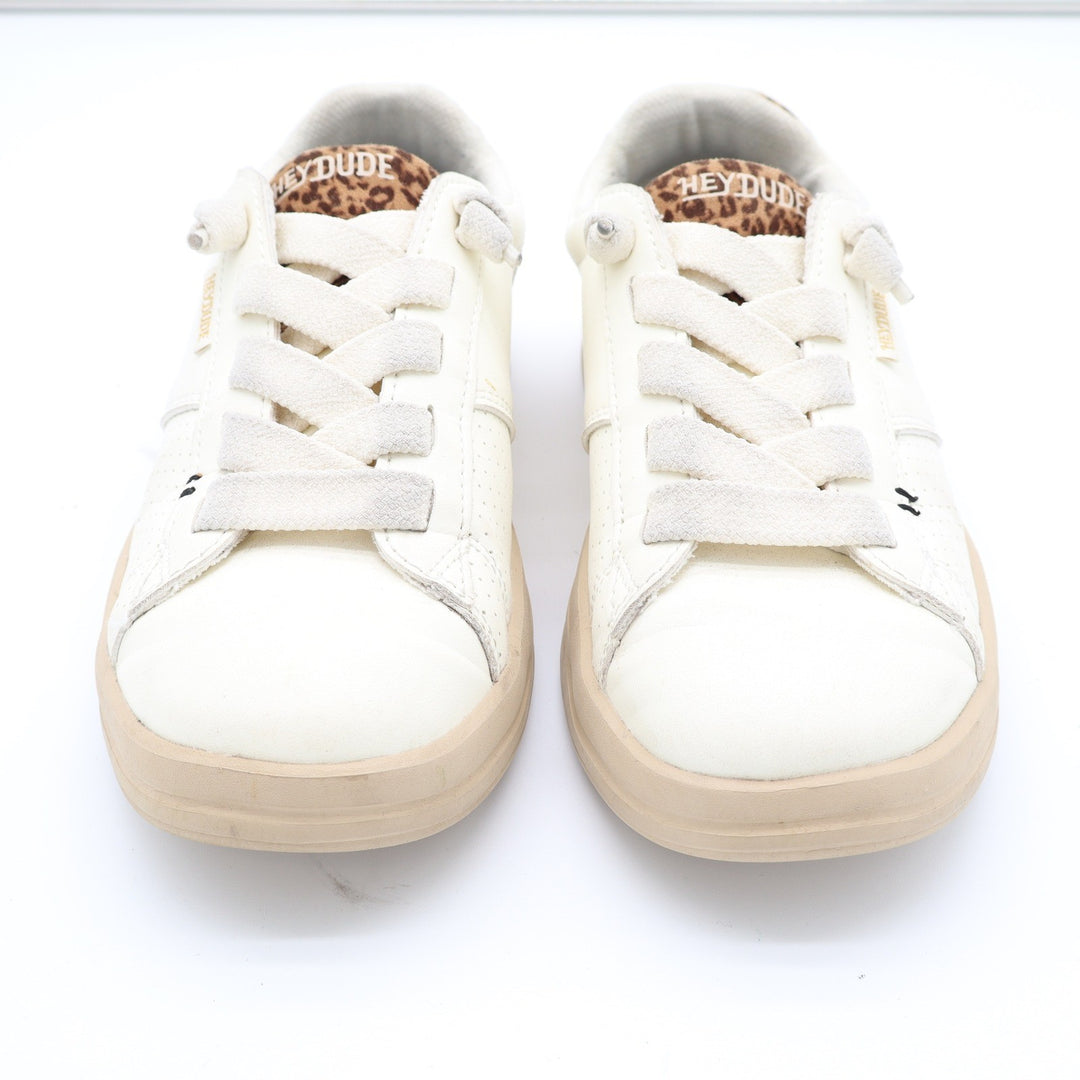 Hey Dude Karina Duo Classic Sneakers Egret Multi Leopard Print Women Size 8