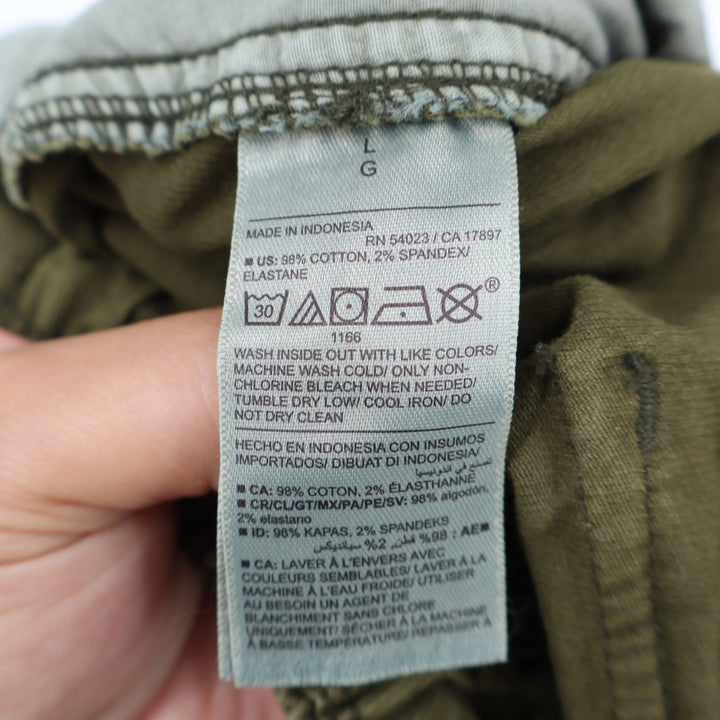 Old Navy Cargo Pants Womens L Wide Leg Olive Green Utility Drawstring Excellent