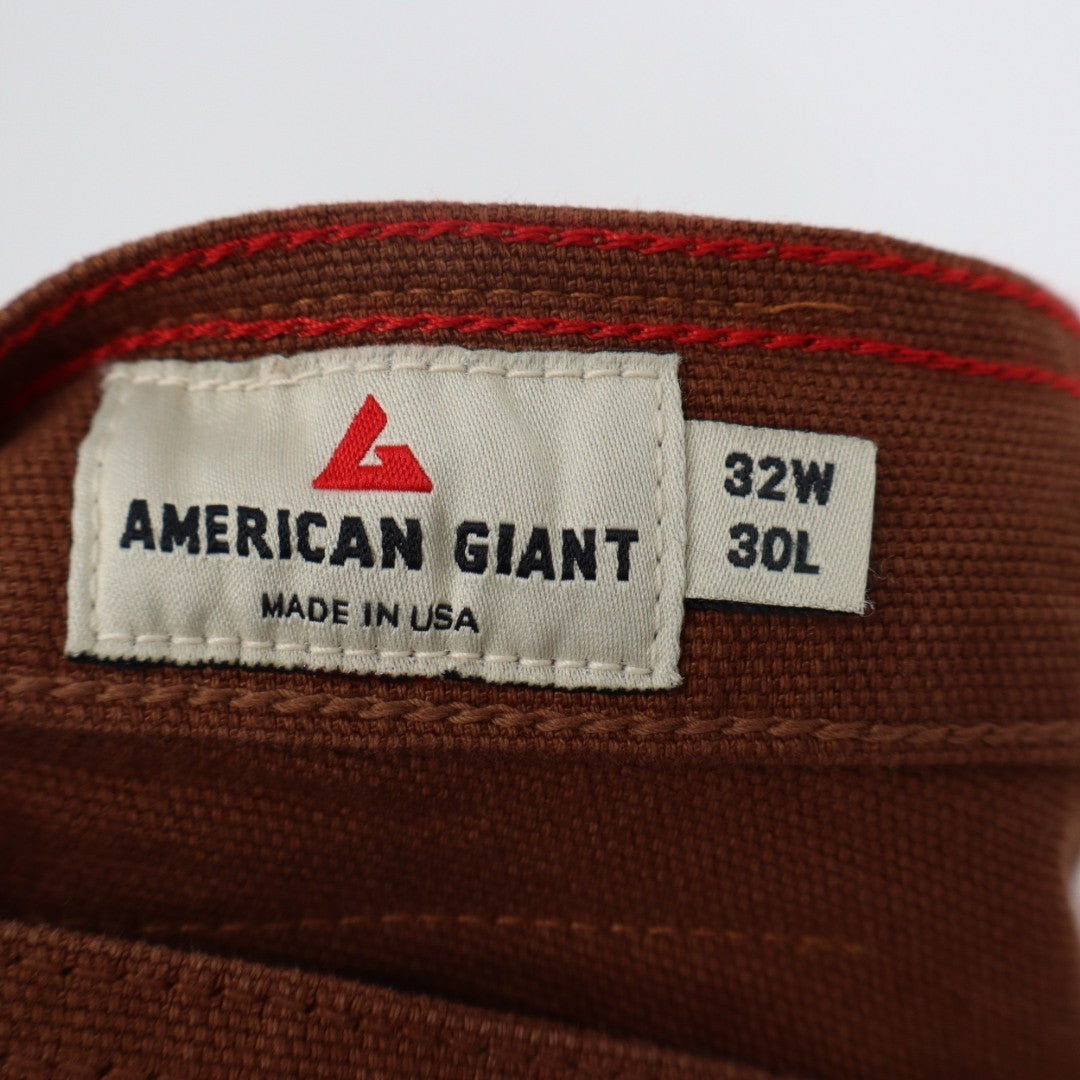 American Giant Roughneck Jeans Womens 32x30 Rust Canvas Cotton High Rise Skinny