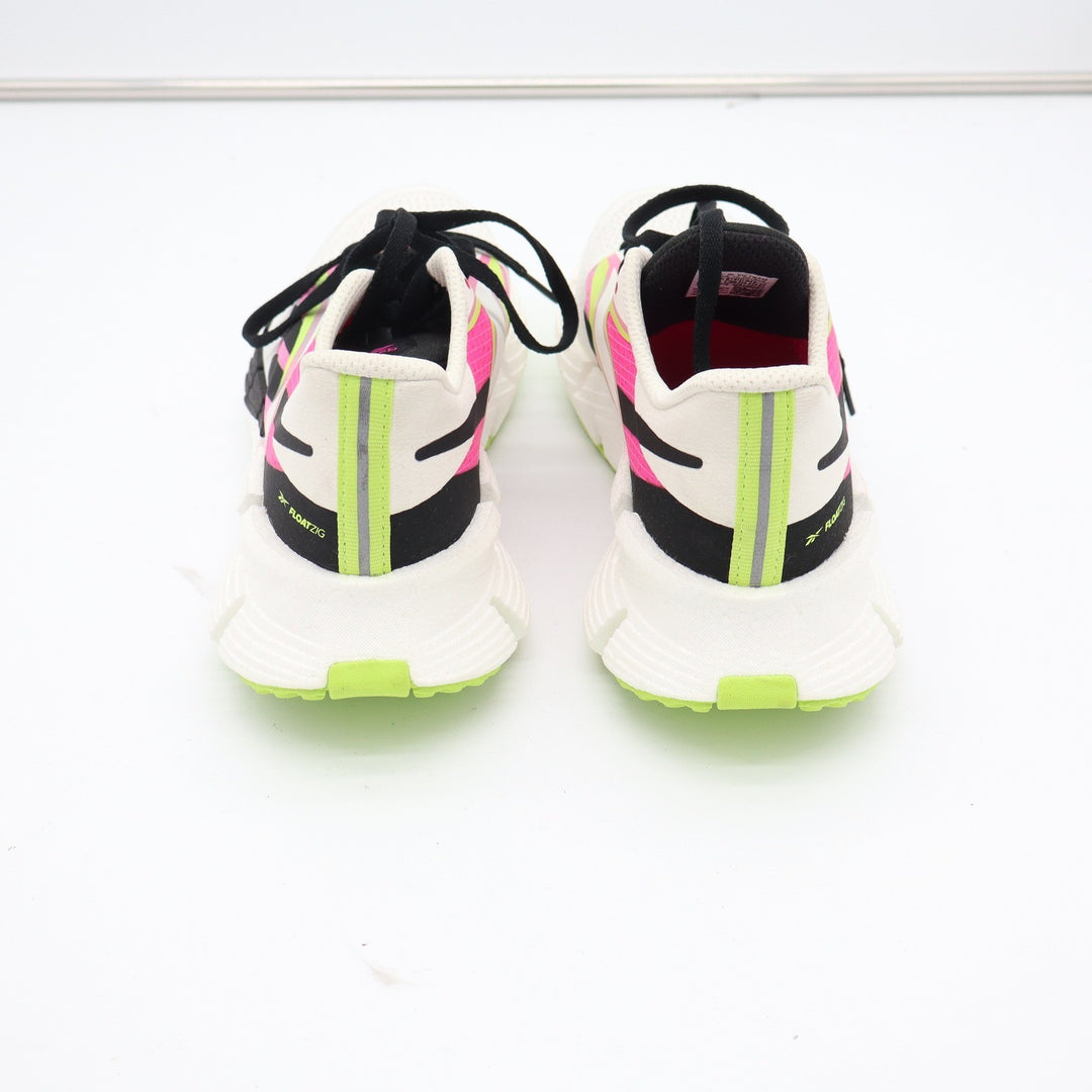 Reebok FloatZig 1 Womens Running Shoes White Pink Neon Green Size 7.5