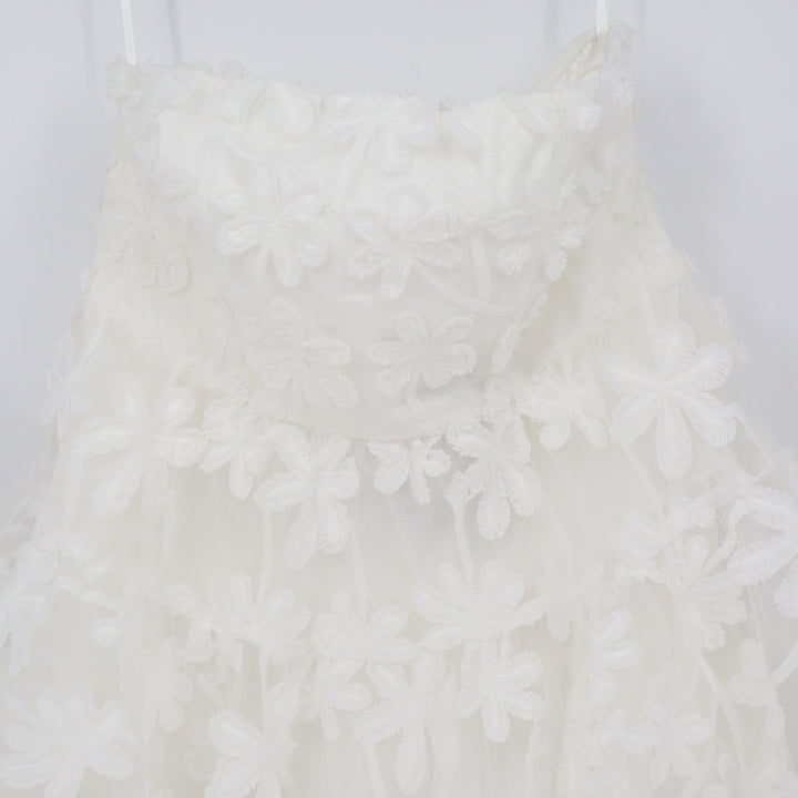 Showpo Angel Biba Rheiva White 3D Floral Embroidery Strapless Mini Dress 20 4XL
