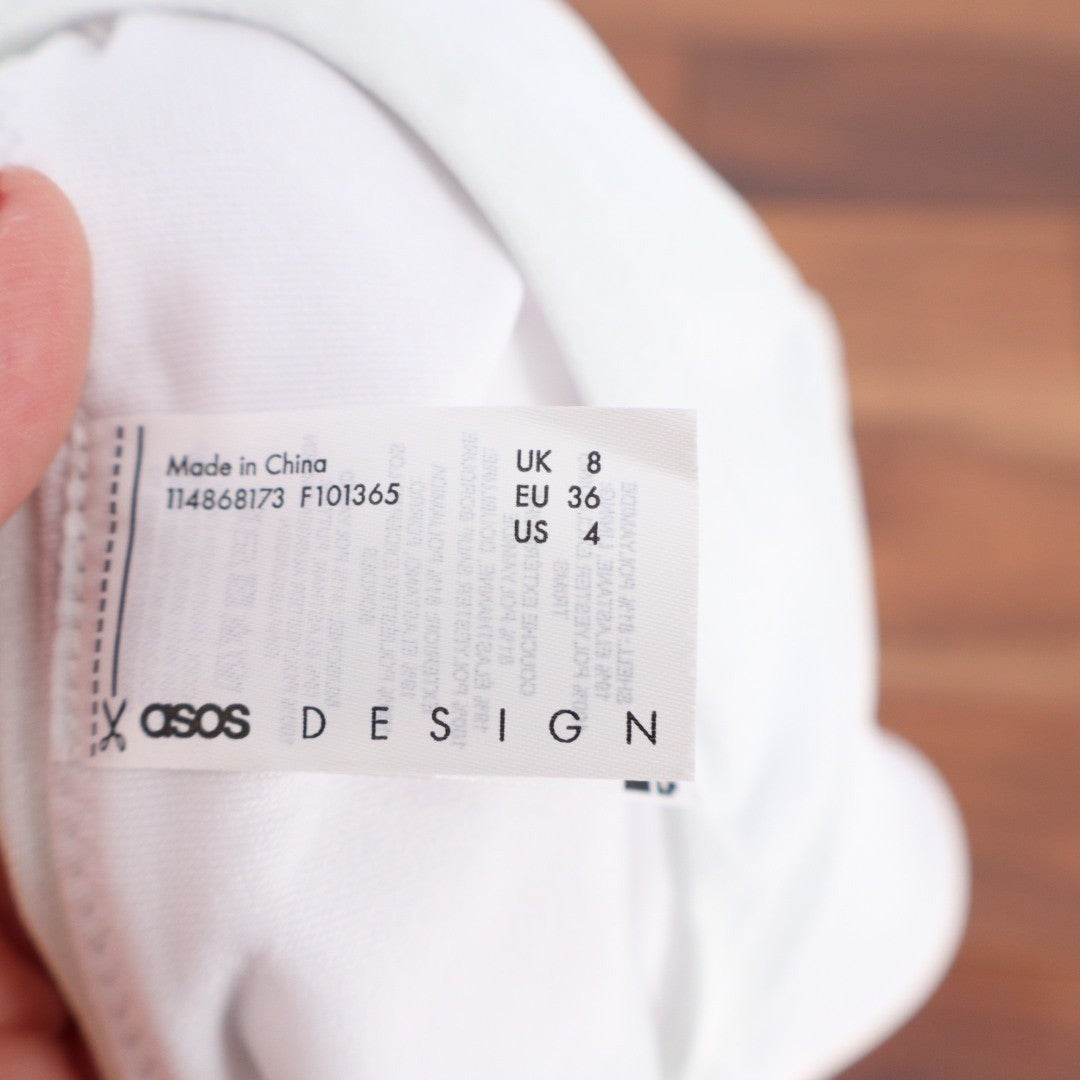 ASOS DESIGN White G-String Bikini Bottoms with Sparkle Detail Size US 4