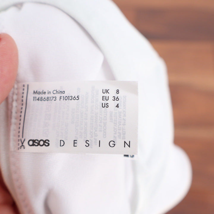 ASOS DESIGN White G-String Bikini Bottoms with Sparkle Detail Size US 4