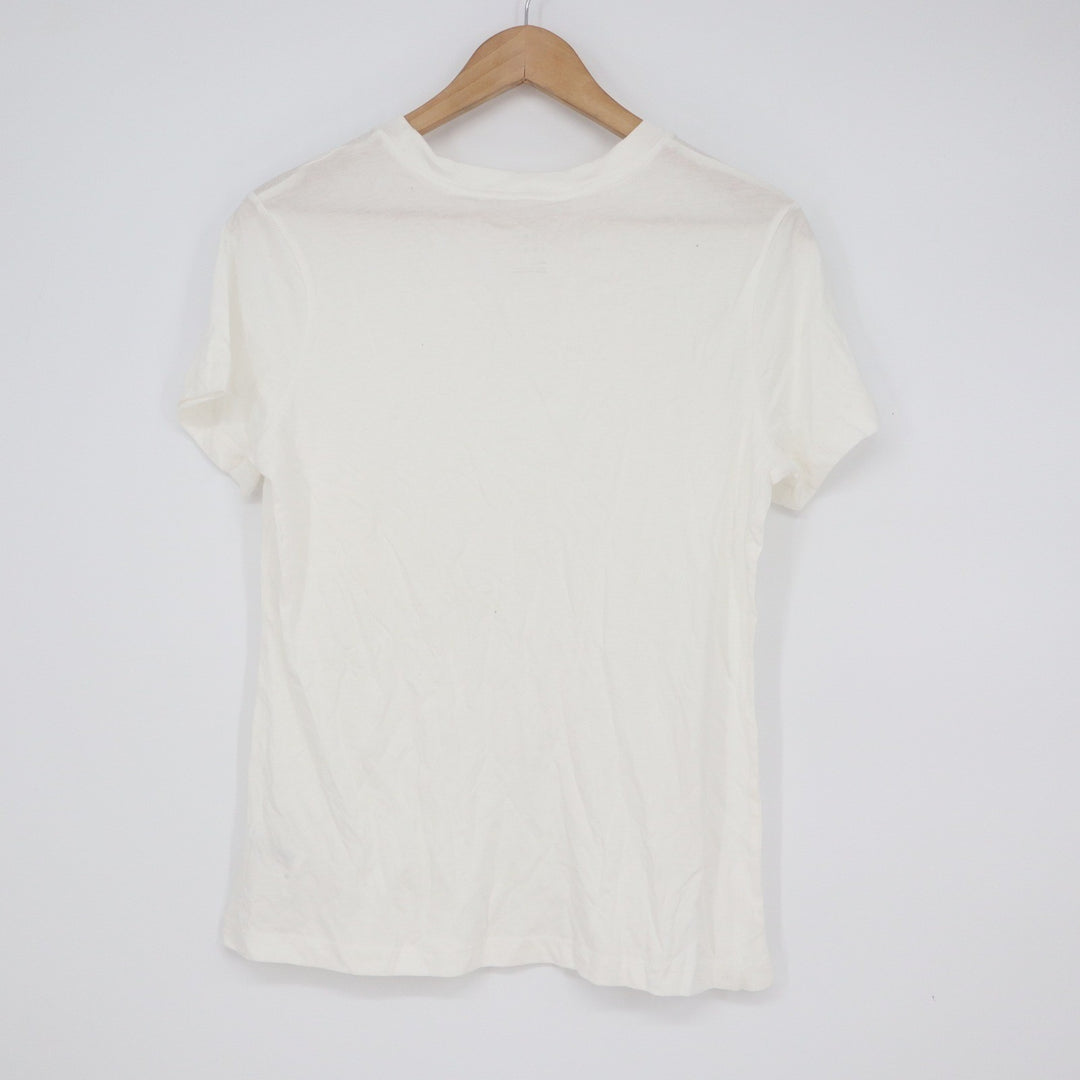 A New Day Womens White Short Sleeve Crewneck Cotton Modal Tee Shirt Size S