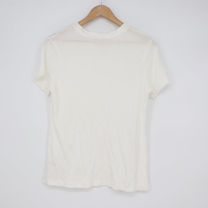 A New Day Womens White Short Sleeve Crewneck Cotton Modal Tee Shirt Size S