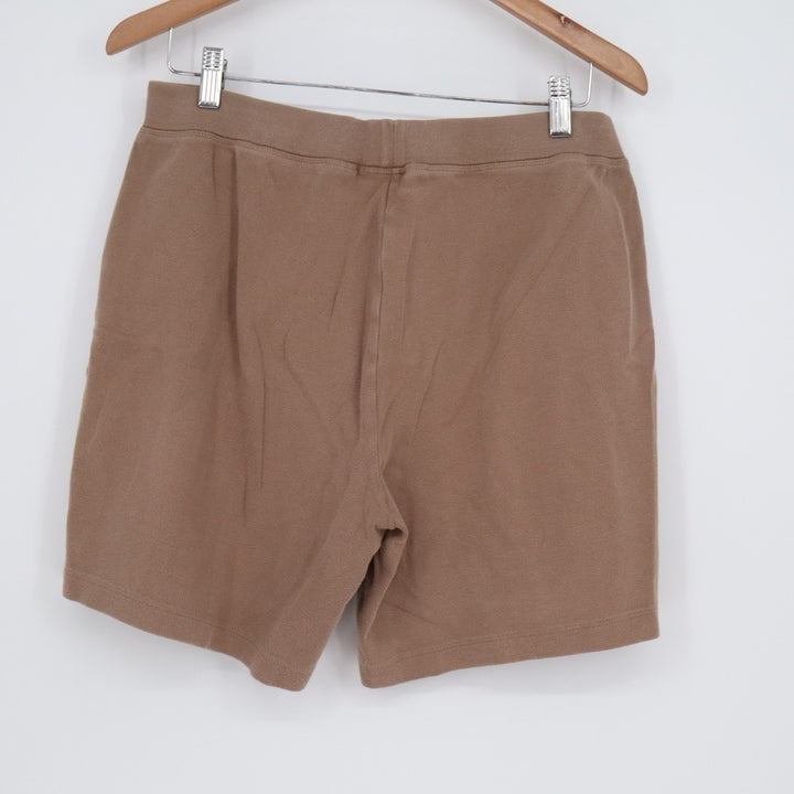 Swick & Moore Shorts Women Large Brown Knit Cotton Stretch Pull On Elastic Waist