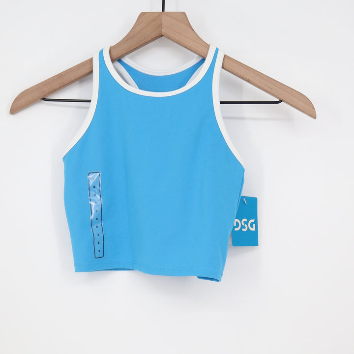 DSG Girls XS 6-7 Momentum Shelf Bra Tank-Bound Aqua Blue UV 50+ Racerback Tank