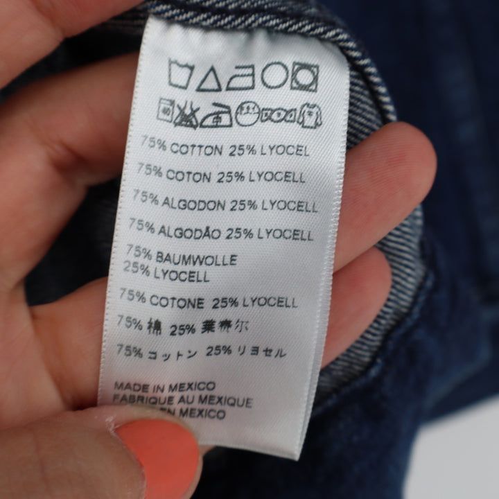 ABLE Dark Wash Denim Trucker Jacket Cotton Lyocell Blend Blue Size L