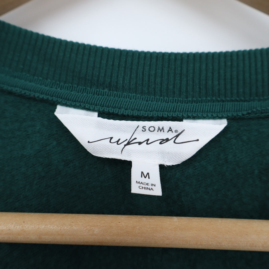 Soma Sweatshirt Womens Medium Sage Green Stretch Long Sleeve Crew Neck Pullover