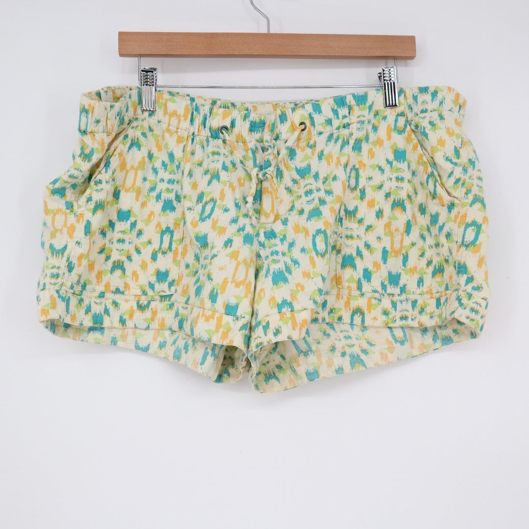 Mossimo Supply Co Womens Multicolor Ikat Utility Shorts Size 13 Elastic Waist