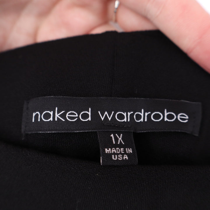 Naked Wardrobe Black Midi Pencil Skirt Plus Size 1X High Waisted
