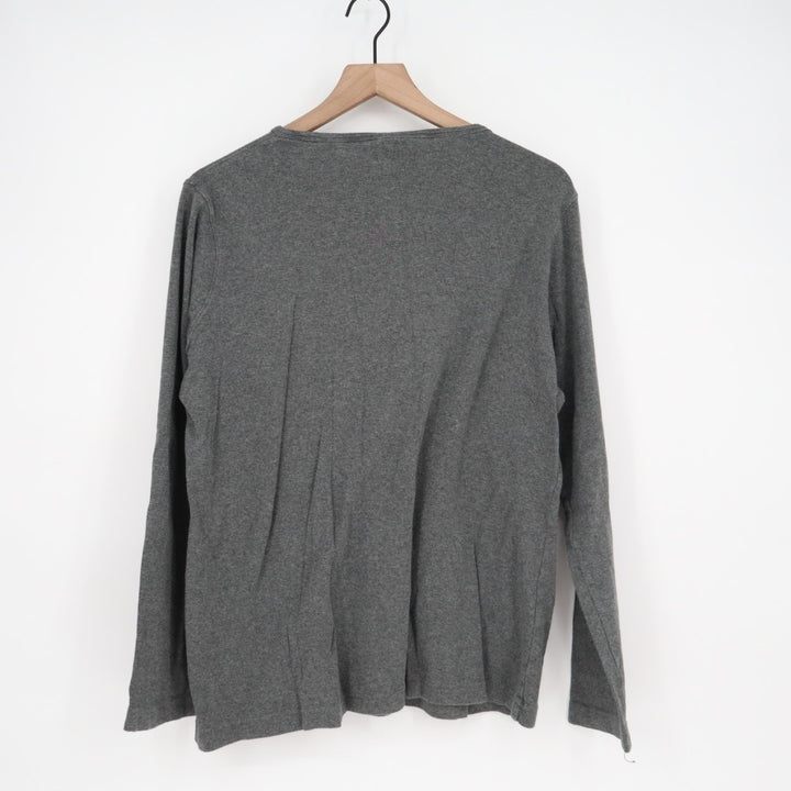 Duluth Trading T-Shirt Mens L Gray Knit Cotton Crew Neck Long Sleeve Pullover