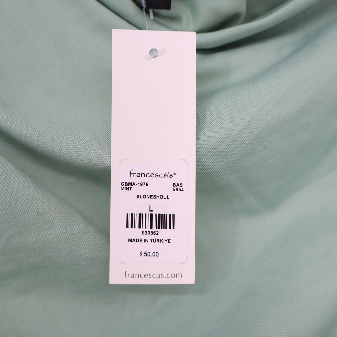 GB Fashion London One Shoulder Ruched Midi Dress Mint Green Large