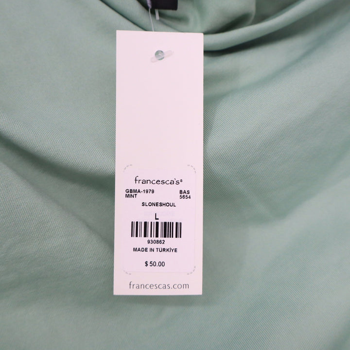 GB Fashion London One Shoulder Ruched Midi Dress Mint Green Large