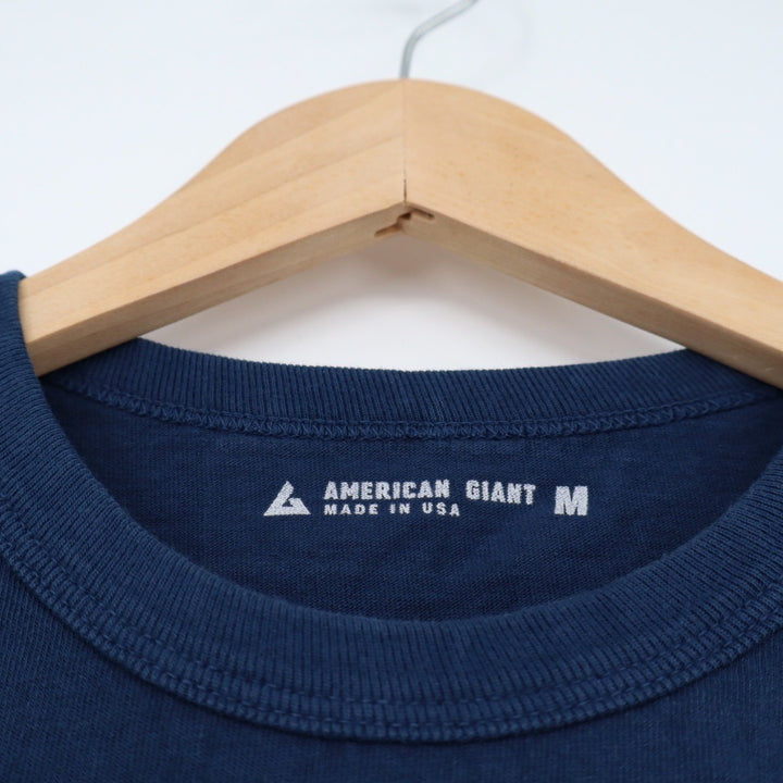 American Giant Navy Men's Crew Neck T Shirt Navy Blue Size Medium Made in USA