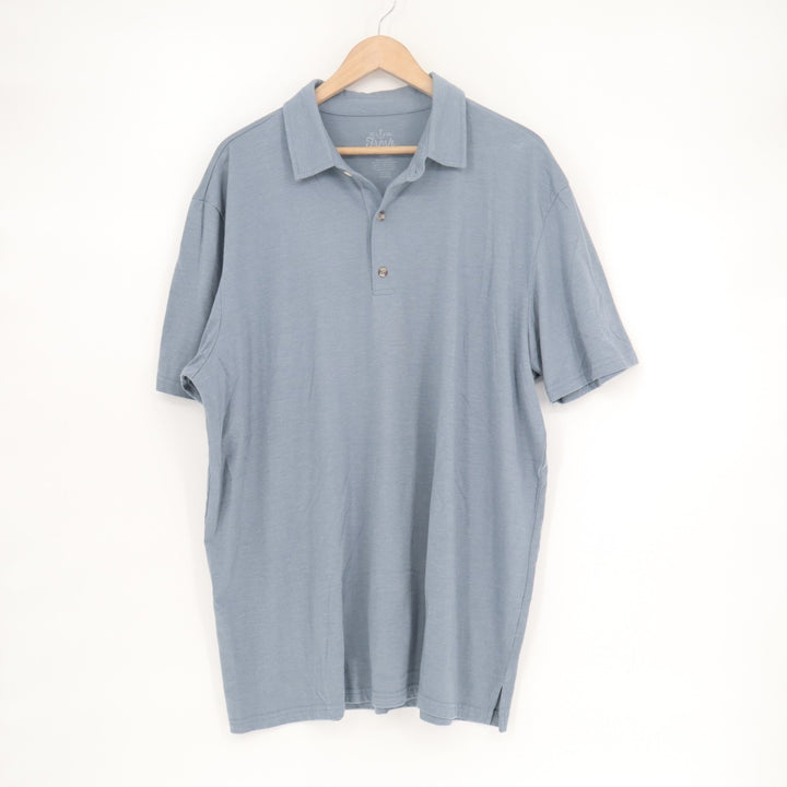 Fresh Clean Tees Polo Shirt Mens 2XL Teal Cotton Spread Collar Golf Short Sleeve