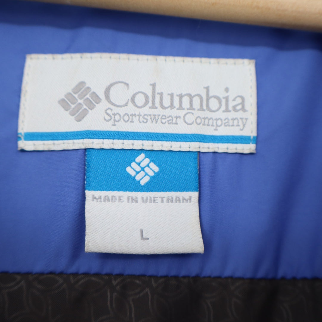 Columbia Omni-Shield Puffer Jacket Womens Large Blue Down Insulated Full Zip