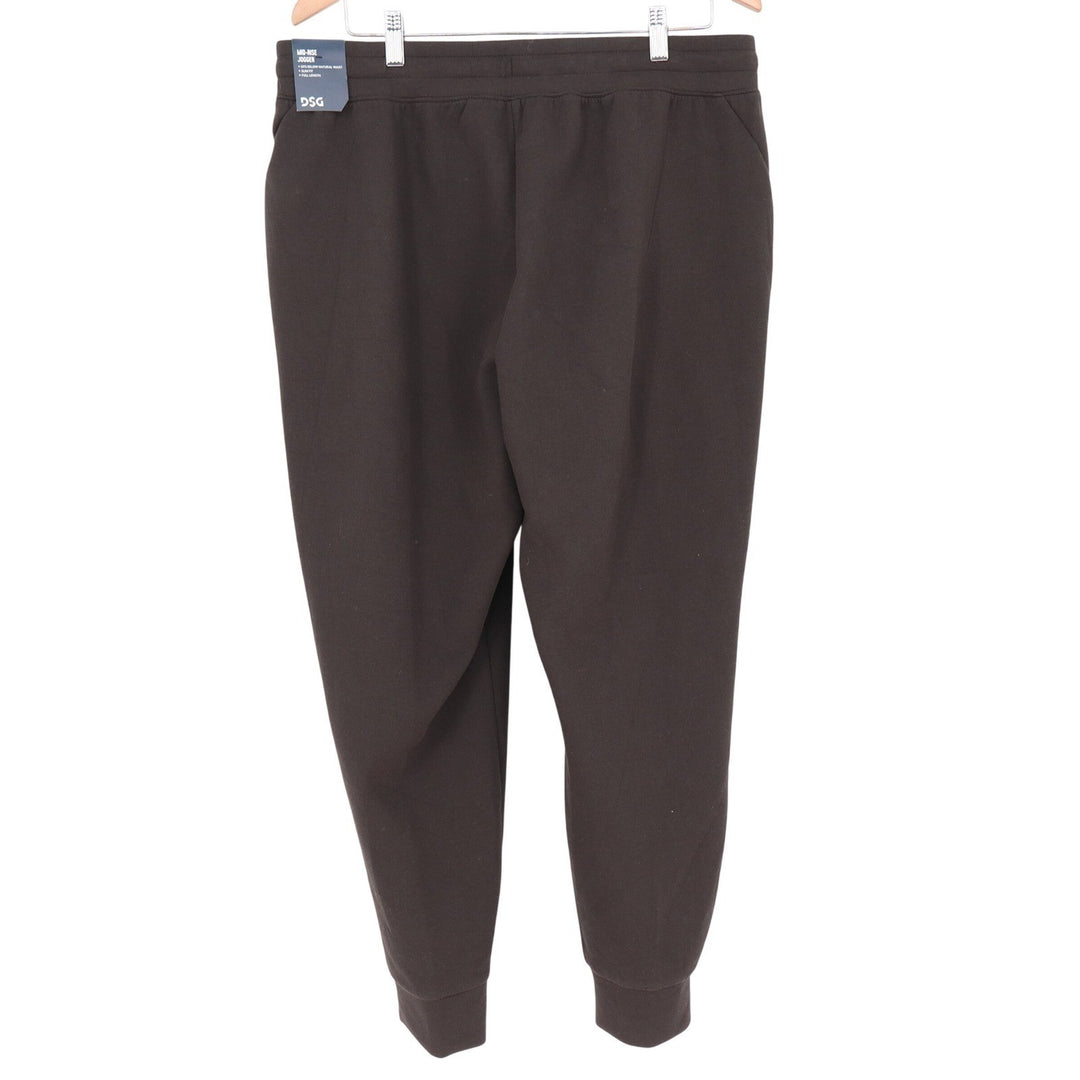 DSG Mens XL Mid-Rise Jogger Pants Dark Brown Drawstring Fleece Sweatpants 9070