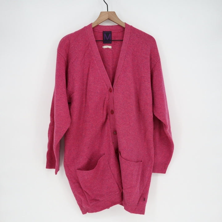 Esprit Cardigan Sweater Womens Pink wool Front Pockets Long Sleeve Winter Wear