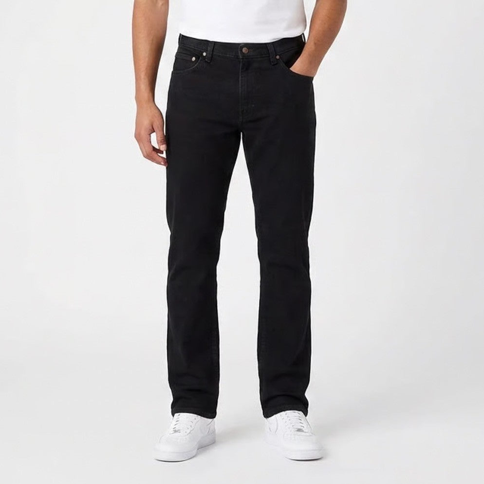 Wrangler Regular Fit Flex Mens Black Straight Leg Jeans 32x32