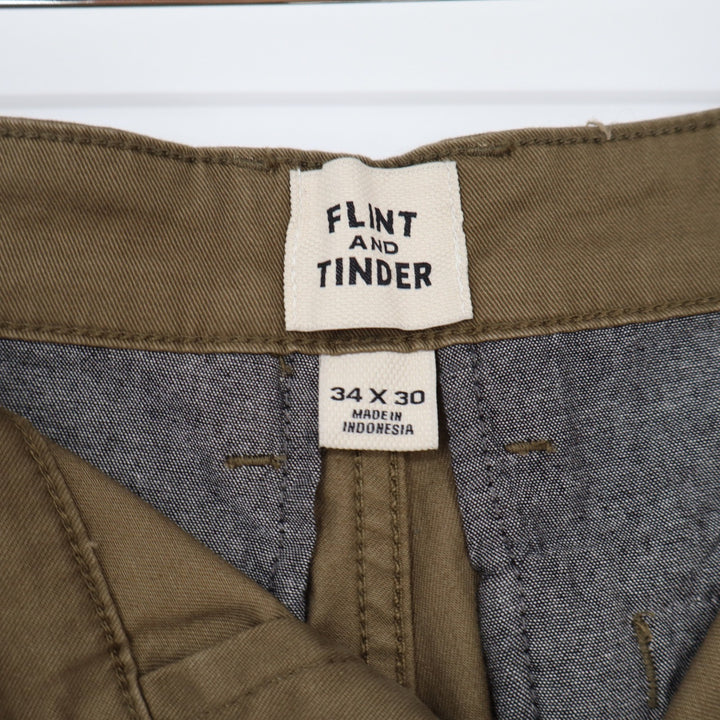 Flint and Tinder Pants Mens 34x30 Athletic Tapered Fit Olive Stretch Excellent