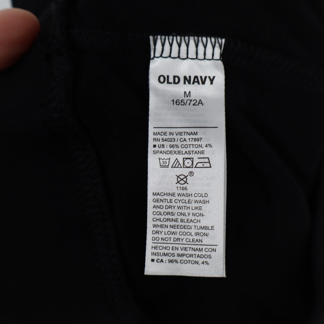 Old Navy Biker Shorts Womens Medium Black Cotton Stretch Yoga Running Activewear