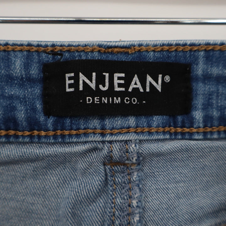 Enjean Denim Co Medium Wash Distressed Ripped Knee Skinny Jeans Size 1
