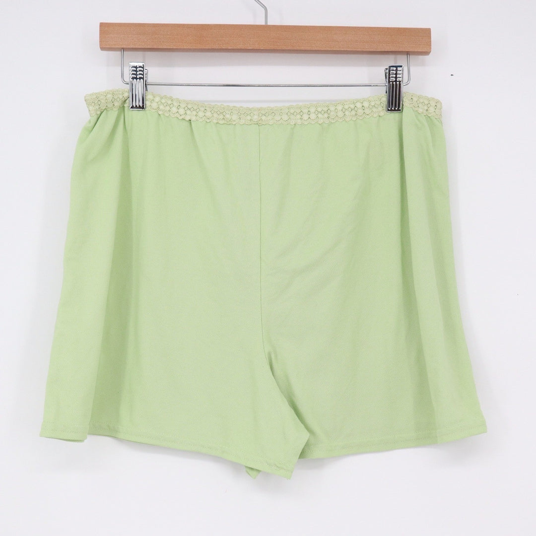 Gilligan & O'Malley Light Green Lace Trim Pajama Sleep Shorts Large 10870