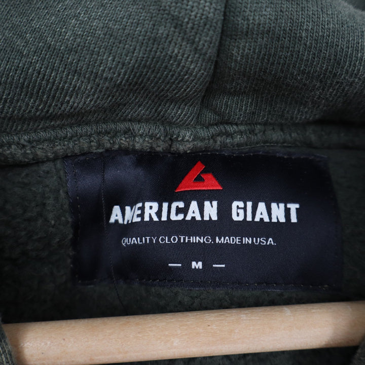 American Giant American Vintage Hoodie Unisex M Deep Olive Mineral Wash Fleece