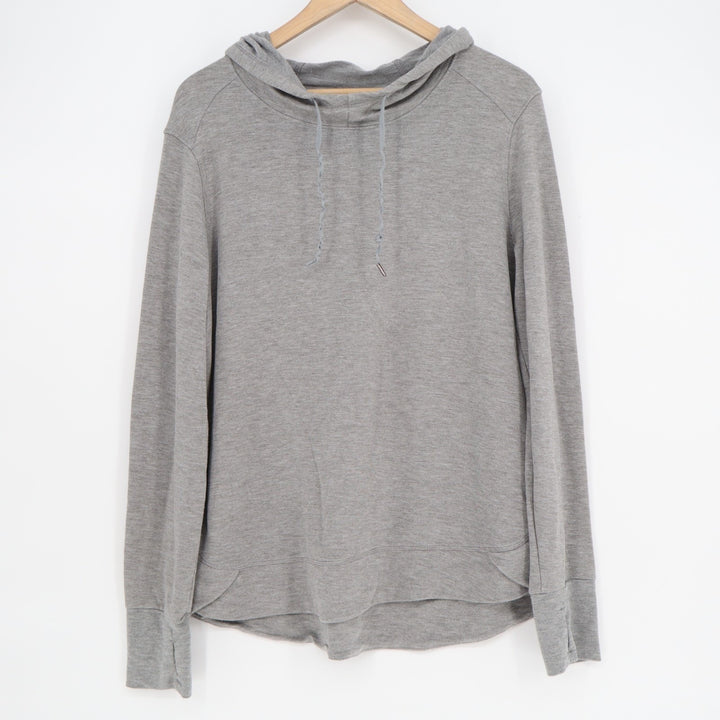 Athletic Work Hoodie Womens Medium(8-10) Heather Gray Stretch Thumb Hole Sleeve