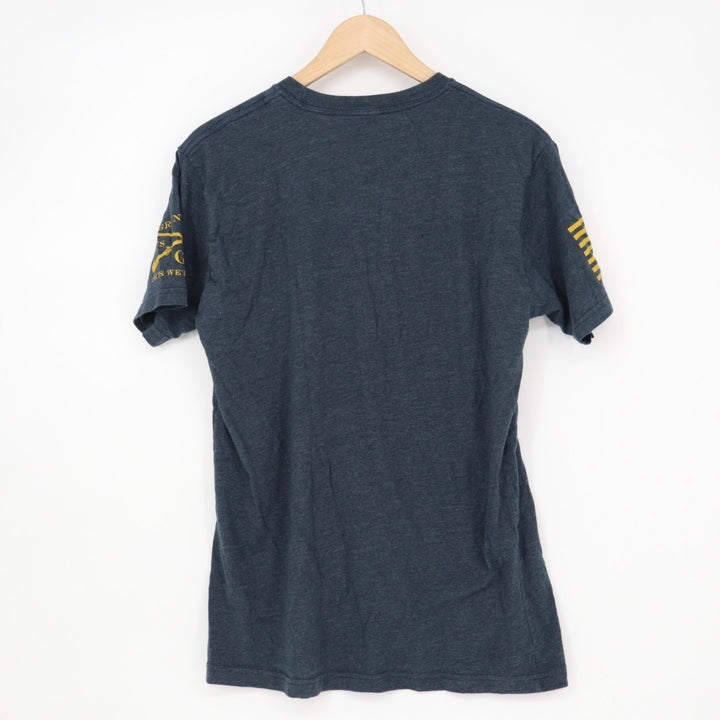 Grunt Style Whiskey Helps T-Shirt Mens Medium Midnight Navy Cotton Crew Neck